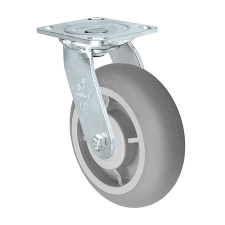 Durastar Caster; 6 x 2 Swvl fork; 6 x 2 TPR Donut tread, Gray;1/2" Precision Ba 30CS620DPR38X-03